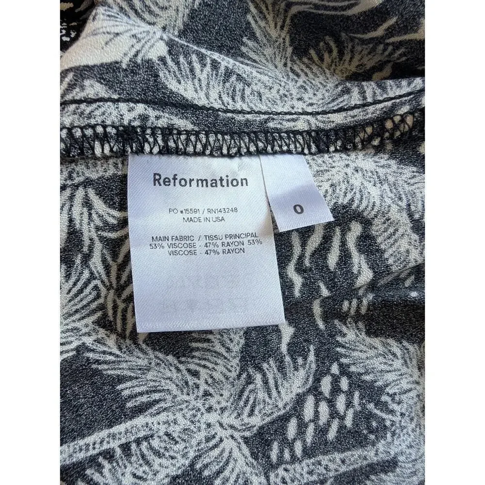 NWT Reformation Sigmund Tropical Printed Crepe Midi Dress Size 0 Lanai #2J456 - Picture 11 of 11